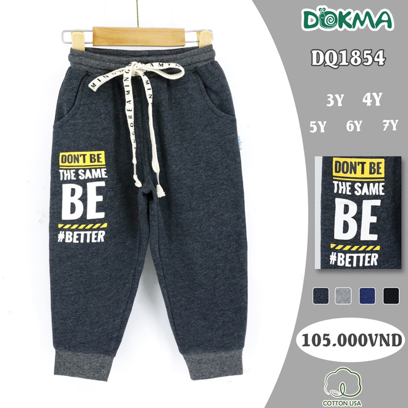 Quần Dokma nỉ lót lông cho bé trai từ 3-7y