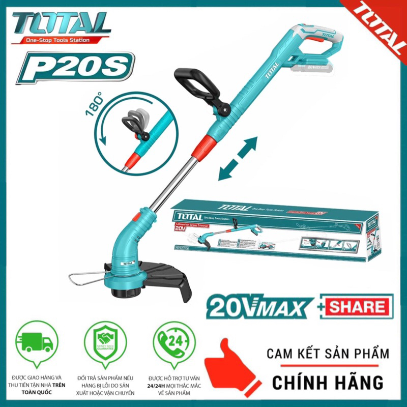 TOTAL Máy cắt cỏ dùng pin Lithium-Ion 20V TGTLI20018