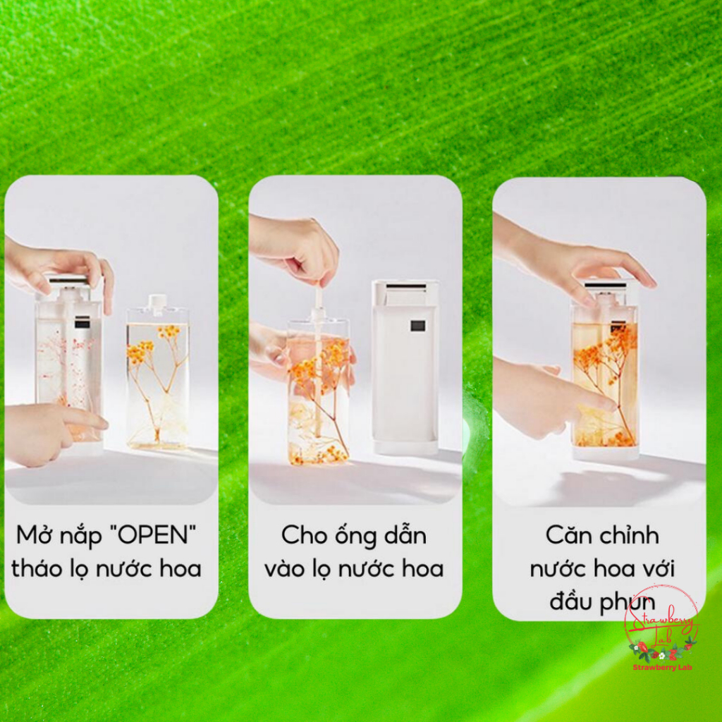 Máy xịt thơm phòng tự động dung tích lớn 230ml, xịt thơm phòng StrawberryLab V04