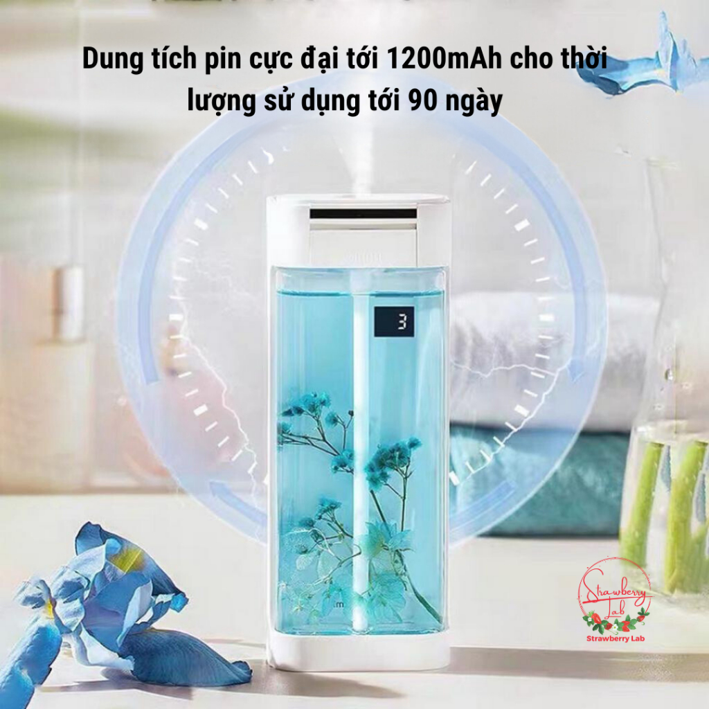 Máy xịt thơm phòng tự động dung tích lớn 230ml, xịt thơm phòng StrawberryLab V04