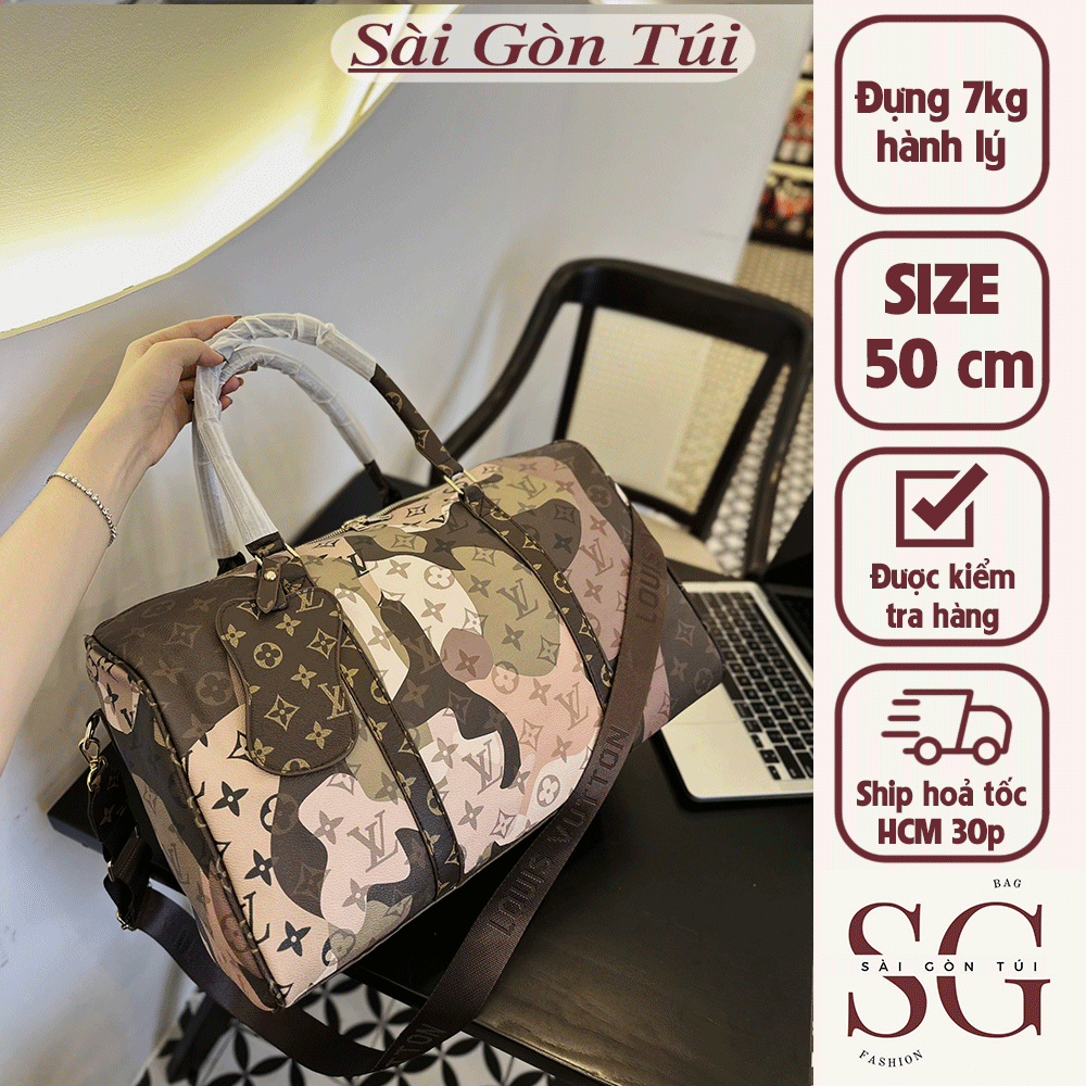 Túi trống du lịch cao cấp có dây đeo chéo bảng to, Túi du lịch đựng hành lý size 50 cho nam và nữ [Sài Gòn Túi] TSTX1061