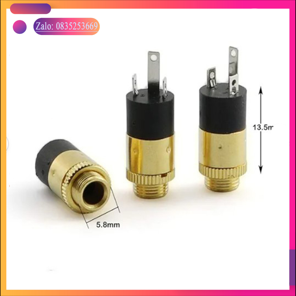 Cổng jack 3.5mm audio 3 chân mạ vàng  diy loa bluetooth