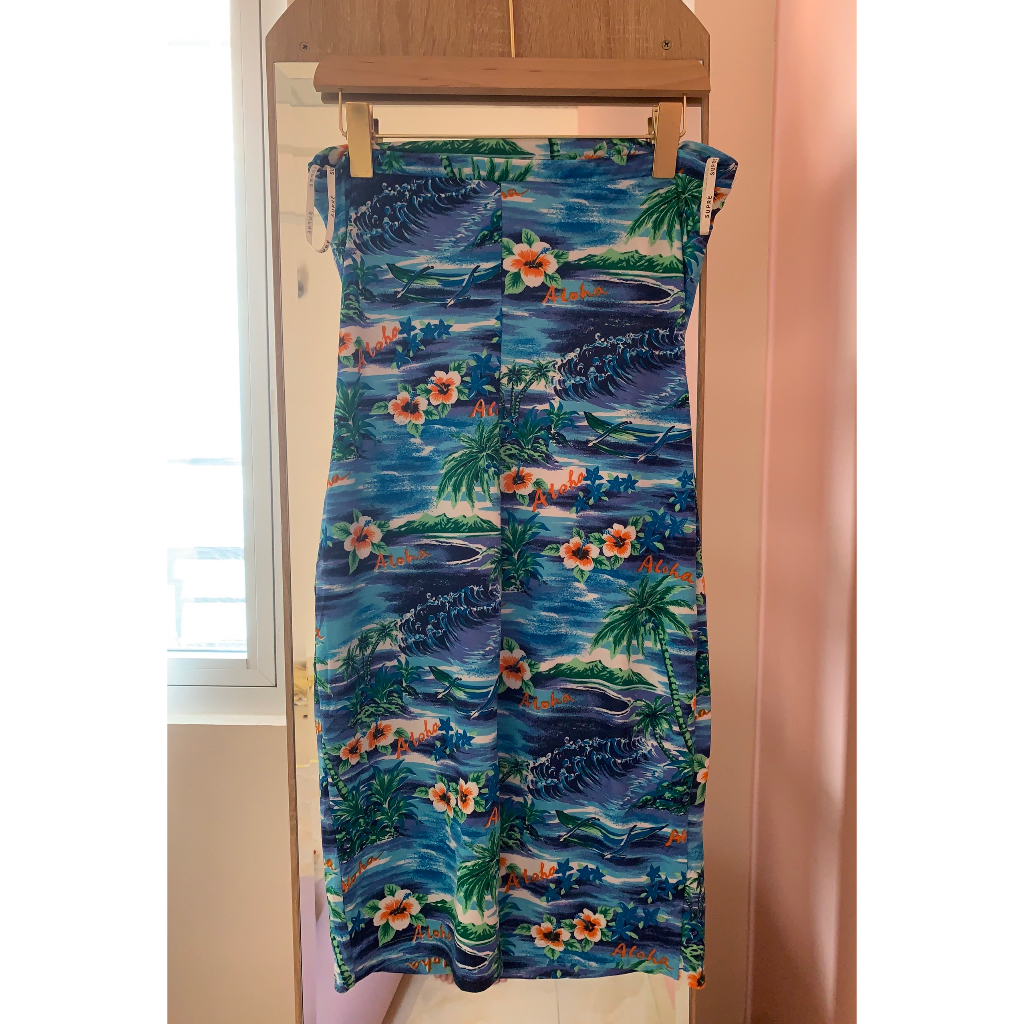 Đầm body cúp ngực hoạ tiết hawaii SUPRE