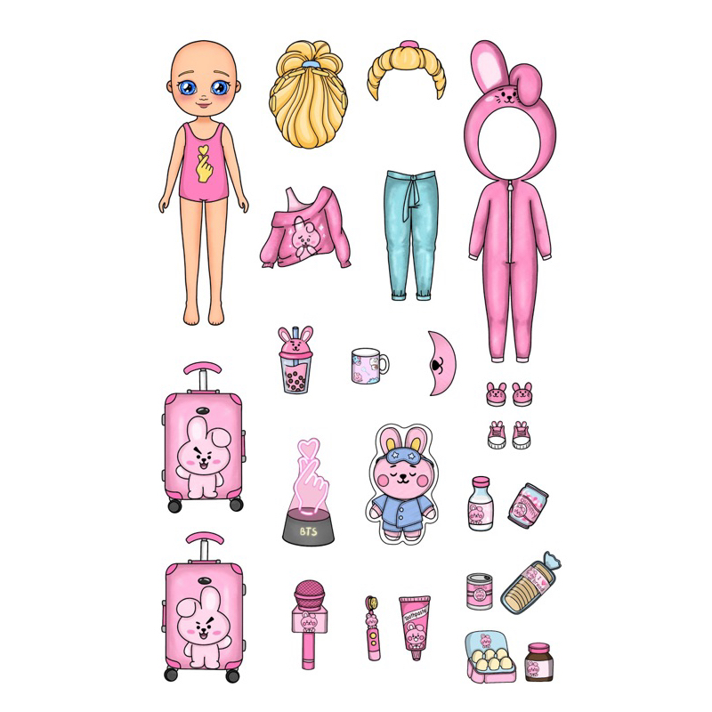 Búp bê giấy 8 tuổi set Lẻ