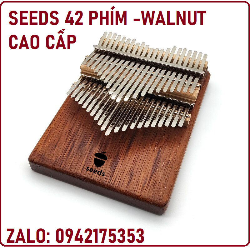 [ SEEDS WALNUT-42 PHÍM] ĐÀN KALIMBA SEEDS CHROMATIC CAO CẤP CÓ THĂNG GIÁNG LOẠI 42 PHÍM