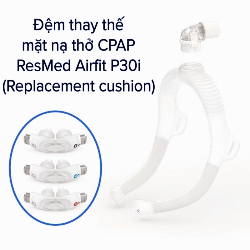 Đệm mũi (có miếng lọc) thay thế cho mặt nạ CPAP ResMed Airfit P30i- Replacement cushion- Ảnh thật