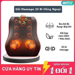 Gối Massage Cổ Vai Gáy Hồng Ngoại Fuzy Massage Xoay Đảo Chiều Và Rung Massage Toàn Thân – Hàng Chính Hãng
