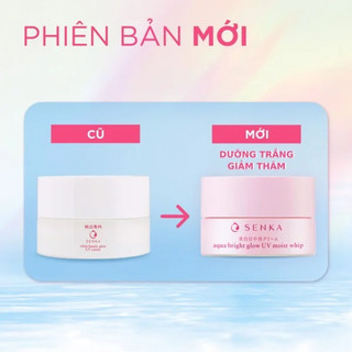 Kem Dưỡng Trắng Da Chống Nắng Ban Ngày Senka Aqua Bright Glow UV Moist Whip SPF25 PA++ 50g