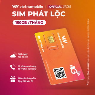 Sim 4G Vietnamobile Phát Lộc Data 5GB/Ngày (150GB/Tháng). Miễn Phí 30 Phút Gọi Ngoại Mạng + Free Gọi Nội Mạng + TK 60K