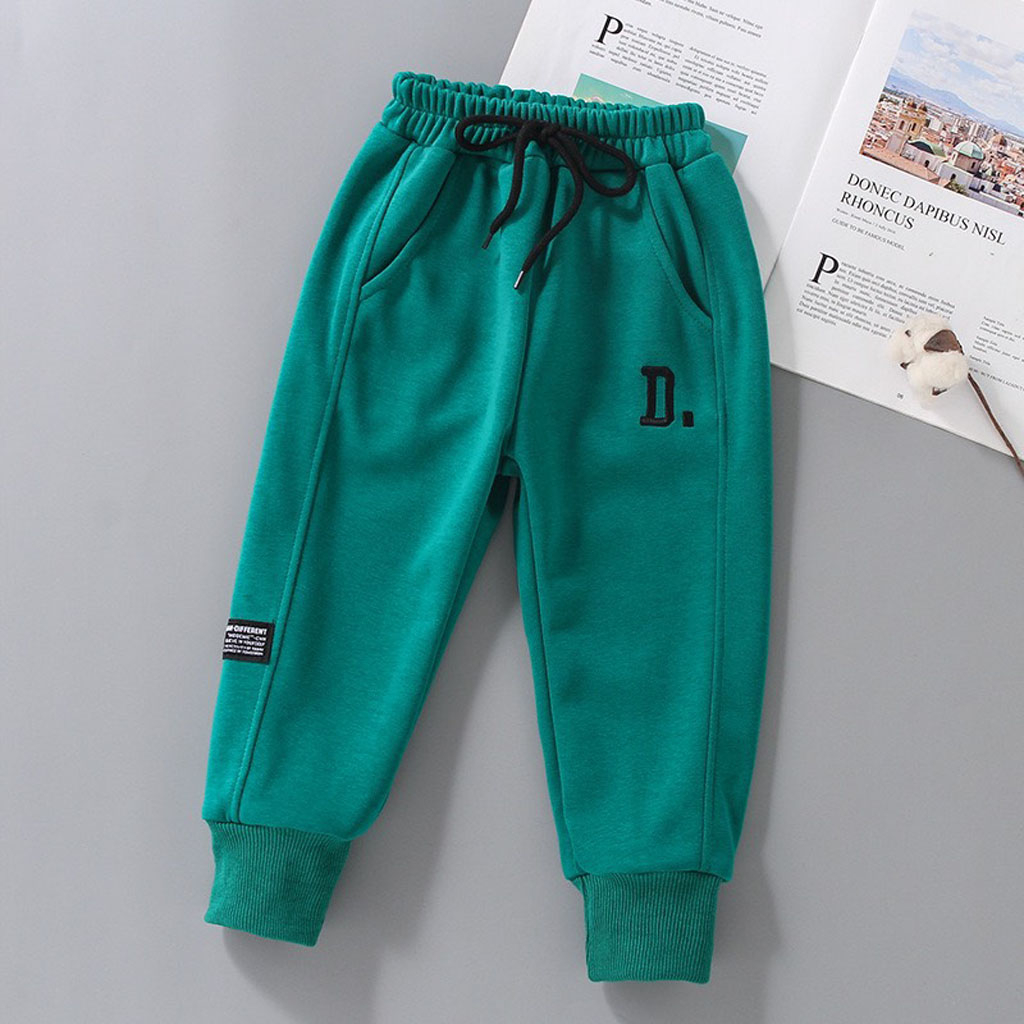 Quần Nỉ Bông Thêu Chữ Cho Bé Trai, Quần Dài Thu Đông Cho Bé Chất Nỉ Bông Cao Cấp Từ 7-28kg - LEON KIDS