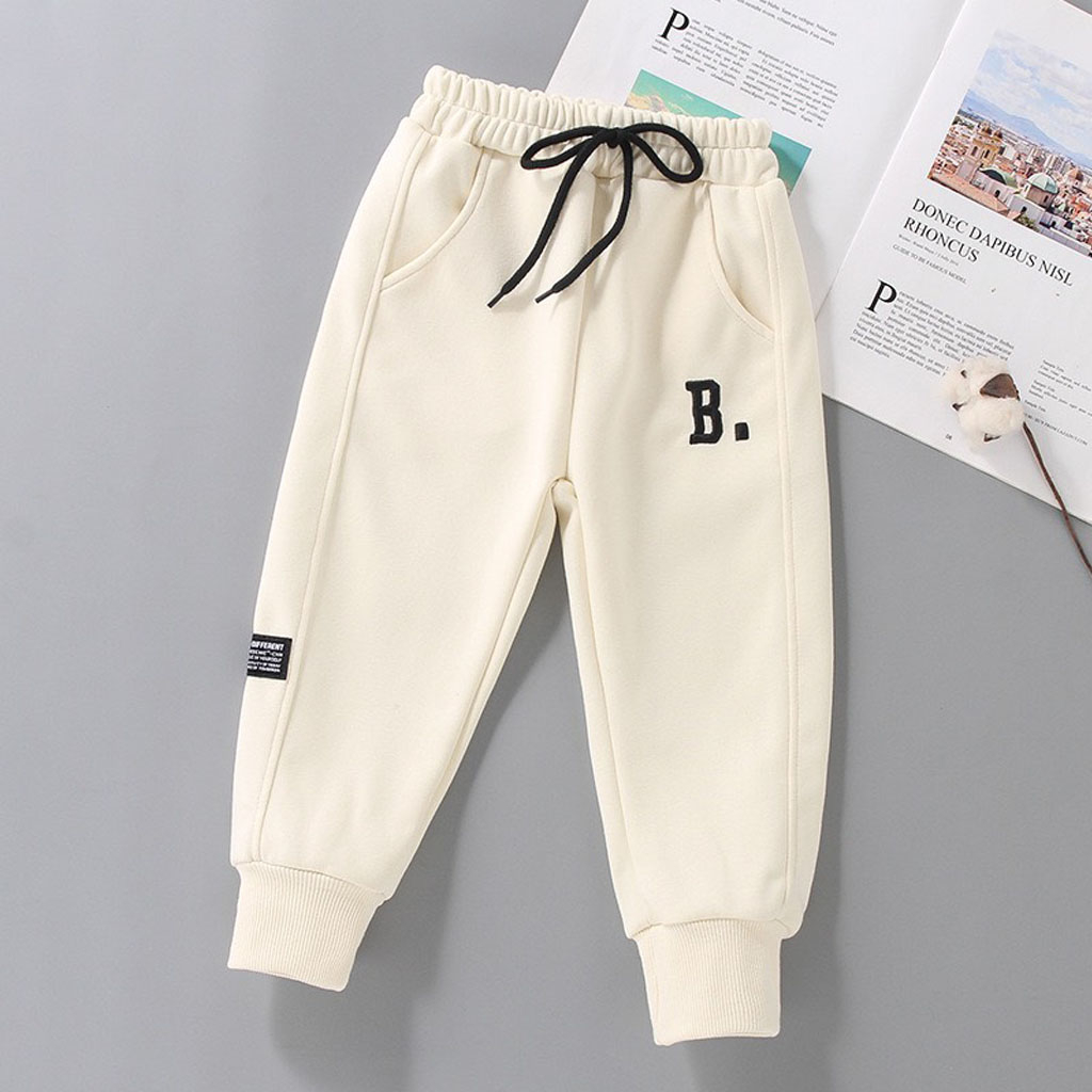Quần Nỉ Bông Thêu Chữ Cho Bé Trai, Quần Dài Thu Đông Cho Bé Chất Nỉ Bông Cao Cấp Từ 7-28kg - LEON KIDS