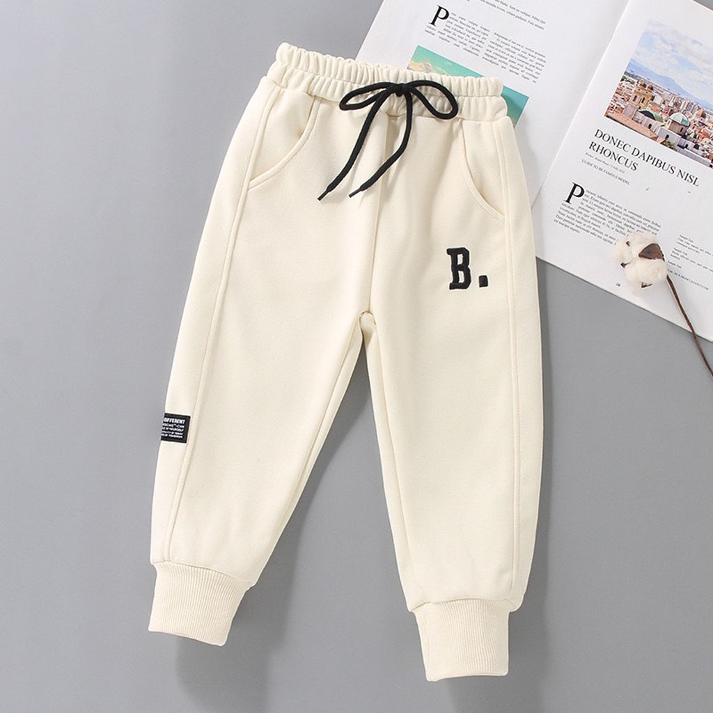 Quần Nỉ Bông Thêu Chữ Cho Bé Trai, Quần Dài Thu Đông Cho Bé Chất Nỉ Bông Cao Cấp Từ 7-28kg - LEON KIDS