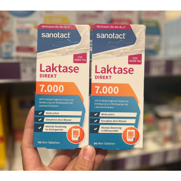 [Sanotact] Viên Uống Bổ Sung Enzyme Lactase Direct 7.000 (nội địa Đức) 90viên mini - Sanotact Laktas
