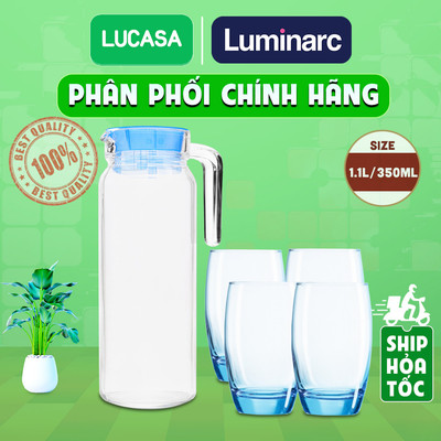 Bộ Bình Ly Thủy Tinh Luminarc 5 Món Rotterdam Blue - L1799 | Phân Phối Chính Hãng