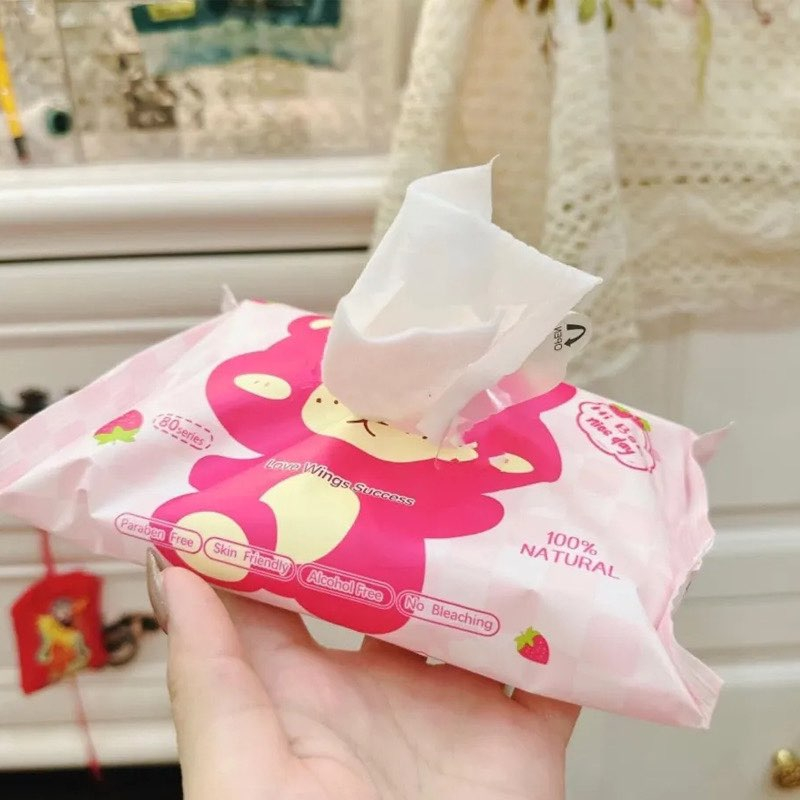 Thùng 10 Bịch Khăn Uớt Gấu Dâu Lotso