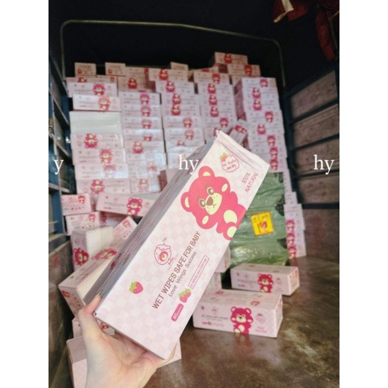 Thùng 10 Bịch Khăn Uớt Gấu Dâu Lotso
