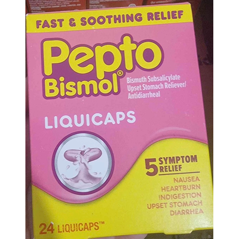 Pepto bismol chewables hộp 24 viên từ mỹ - Giảm ợ hơi và đau dạ dày viên ngậm nhai