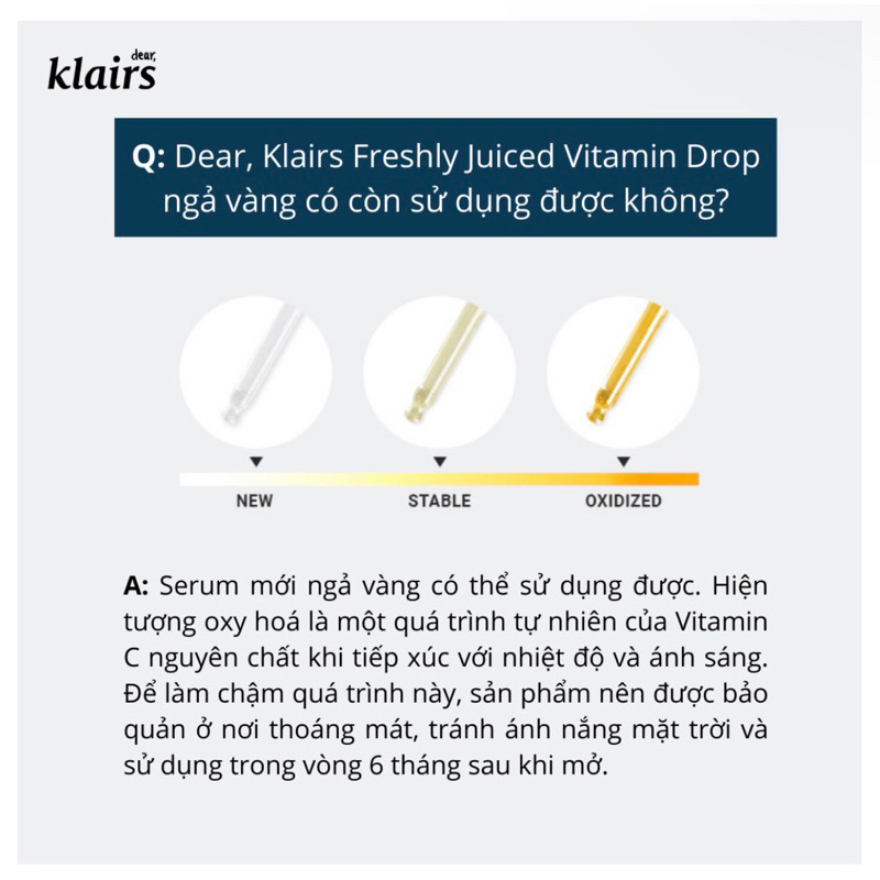 KLAIRS Tinh chất vitamin C dưỡng sáng mờ thâm Freshly Juiced 35ml