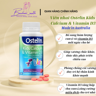 Viên nhai Ostelin Kids Calcium & Vitamin D3 cho bé 90 viên,cho bé từ 2 tuổi