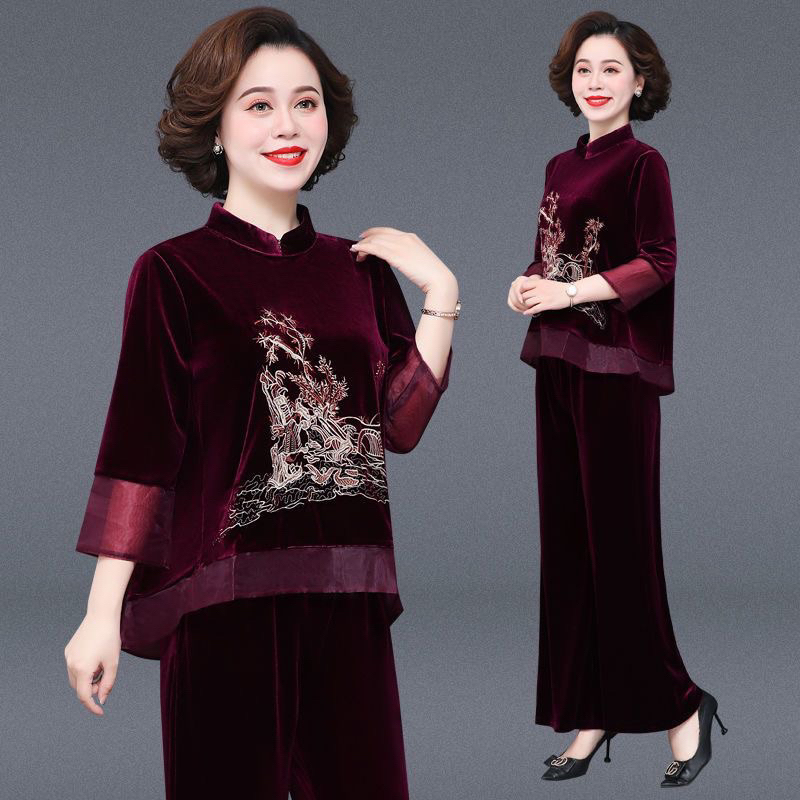 Sét bộ Nhung trung niên hàng thiết kế sang trọng