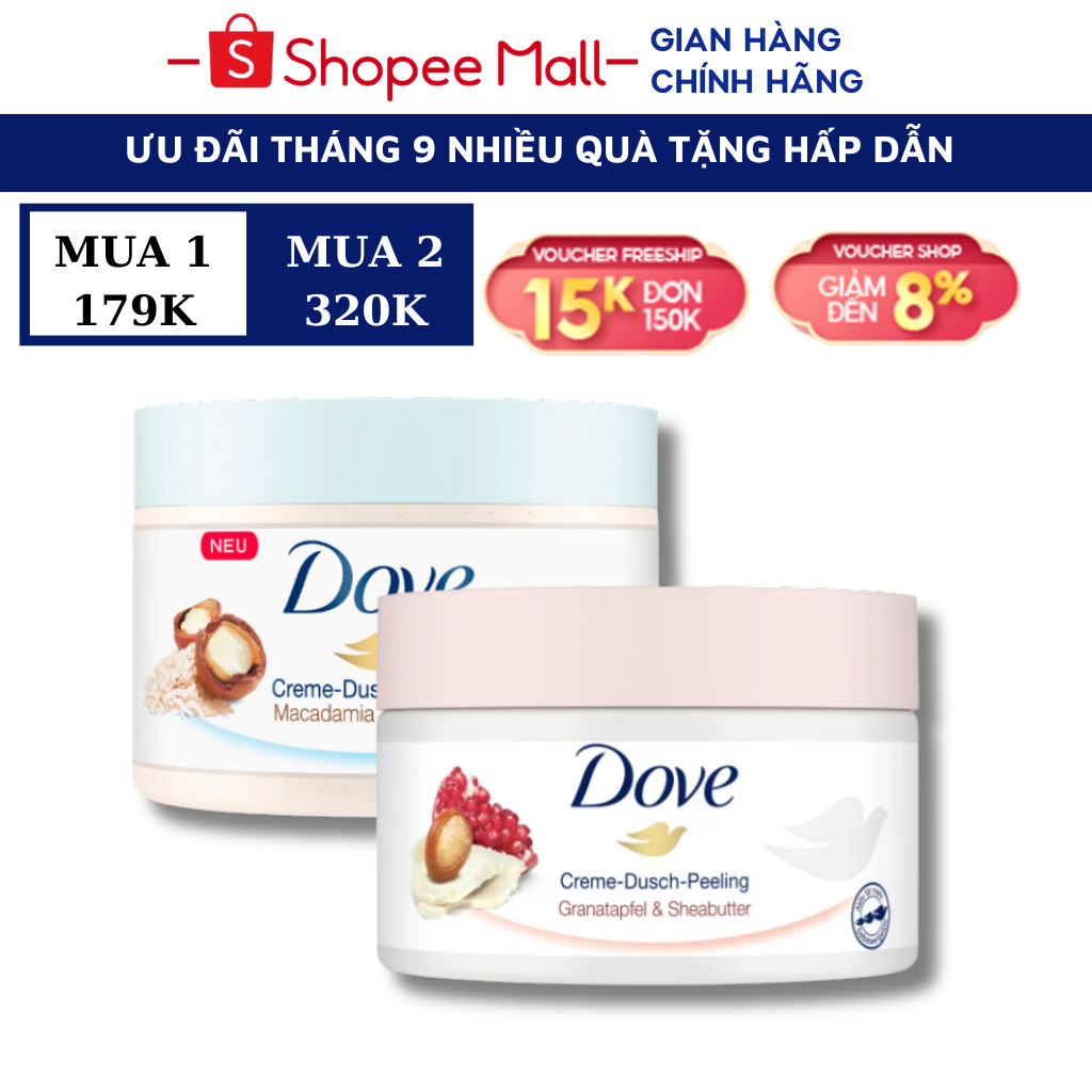 Tẩy Da Chết DOVE Body Giúp Da Mịn Màng Tẩy Tế Bào Chết DOVE Chính Hãng [BẢN ĐỨC & BẢN MỸ]