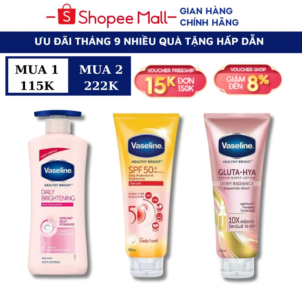 Sữa Dưỡng Thể Vaseline Healthy White UV Lightening Body Lotion 725ml Của Mỹ Dùng Cho Mọi Loại Da