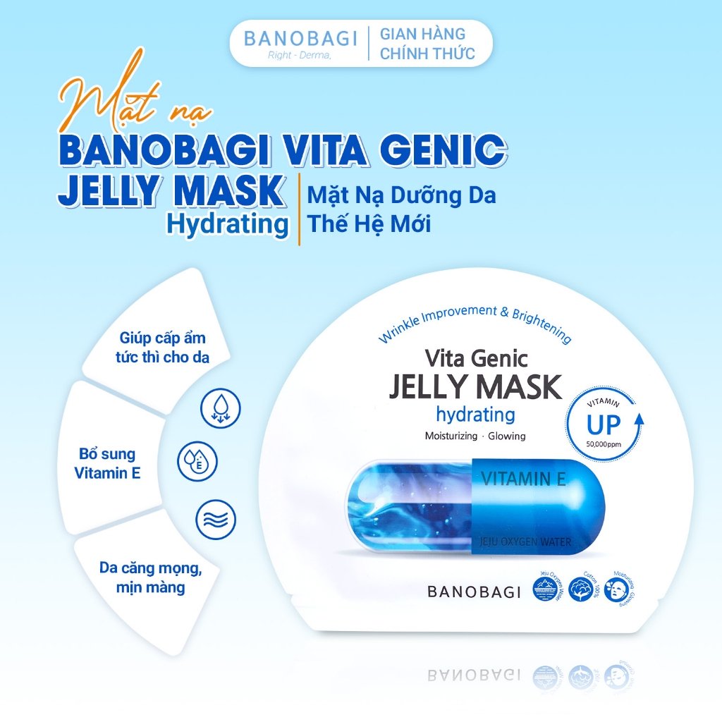 [Mã INCMT15 giảm 15K đơn 99K] Mặt nạ BANOBAGI Vita Genic Jelly Mask Hydrating giúp cấp ẩm, phục hồi da