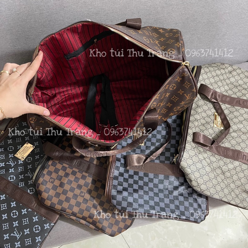 Túi trống du lịch quai dù, có kèm dây đeo chéo size 30x50cm