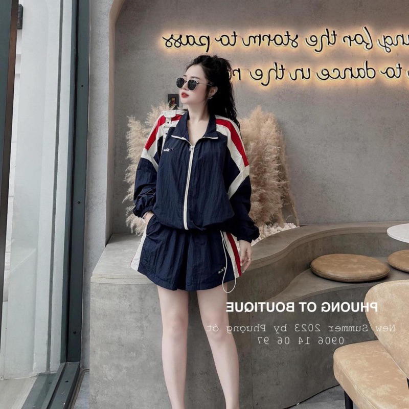 SET ÁO KHOÁC THÊU LOGO KÈM SHORT BIGSIZE