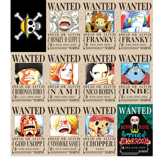 Bộ 12 tấm Poster One Piece truy nã băng Mũ Rơm - One Piece Wanted Poster | Baystore