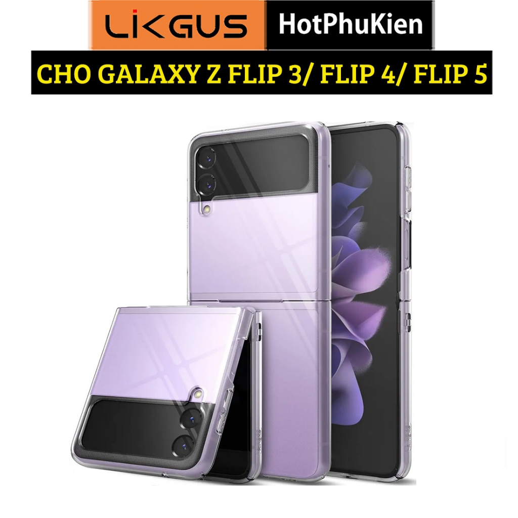 Ốp lưng chống sốc trong suốt  Likgus Crashproof cho Samsung Galaxy Z Flip 3 / Z Flip 4 / Z Flip 5