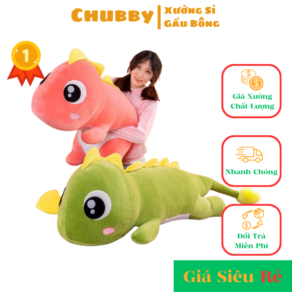 Gấu Bông To Khổng Lồ 🍁 GIÁ TẠI XƯỞNG 🍁Thú Nhồi Bông Khủng Long Đuôi Tim Gối Ôm Hình Thú 60 cm -1m80 Cao Cấp Từ Chubby