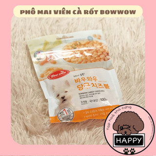 HOẢ TỐC | Phô mai viên cà rốt Bow Wow 100g / Snack  bánh thưởng Carrot CheeseBall BowWow - Tạp Hóa Thú Cưng Happy