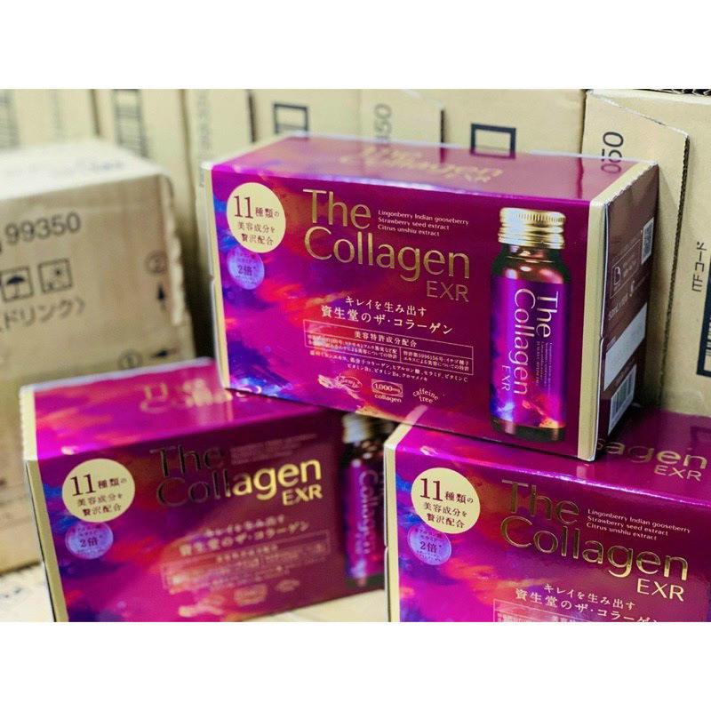 Mẫu mới Date xa Nước uống The Collagen EXR Shiseido Nhật Bản - hộp 10 lọ x
