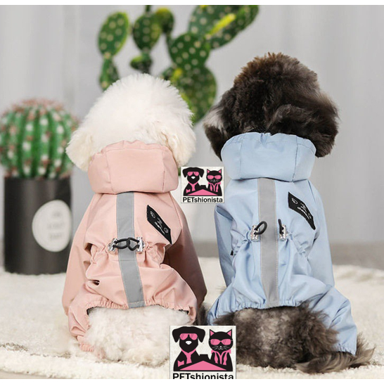 Áo mưa Chó Mèo Premium thú cưng - Chống nước, thoáng khí, phản quang - 02 màu Pastel - 05 size, 1,5 - 9 kg PETshionista