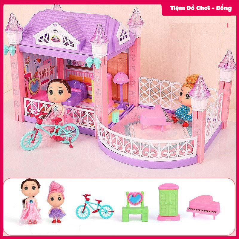 Đồ Chơi Ngôi Nhà Búp Bê Công Chúa Bằng Nhựa Có Nhạc Dành Cho Bé Gái, Mô Hình Nhà Búp Bê