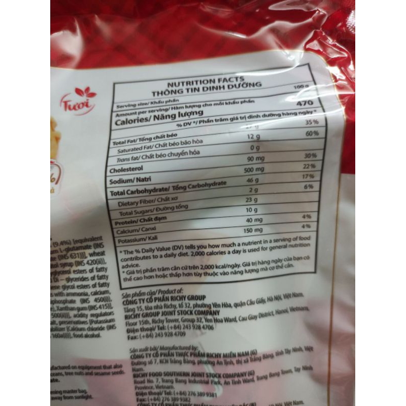 Bánh Karo Richy trứng tươi Chà Bông bịch 6 cái 156g