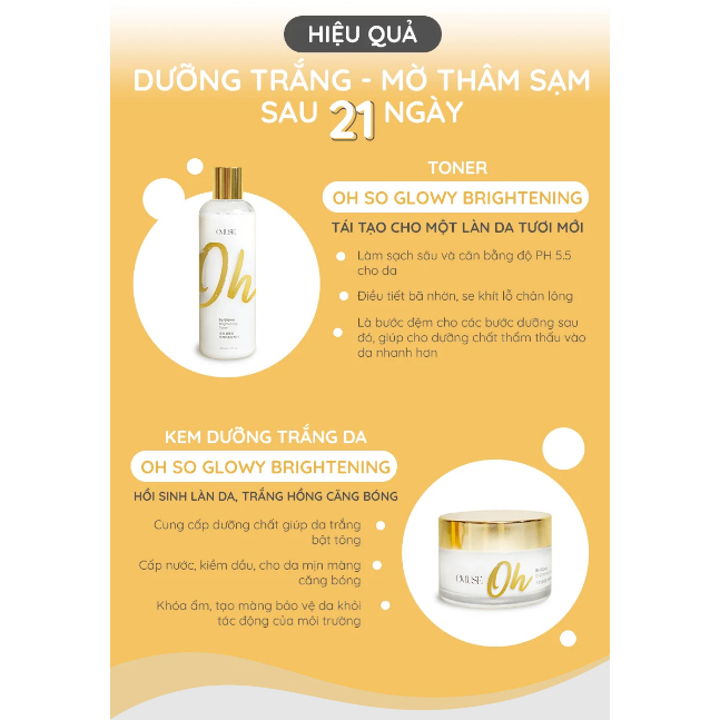 Toner cấp ẩm dưỡng trắng da OMUSE Oh So Glowy Brightening 150ml - Vamima