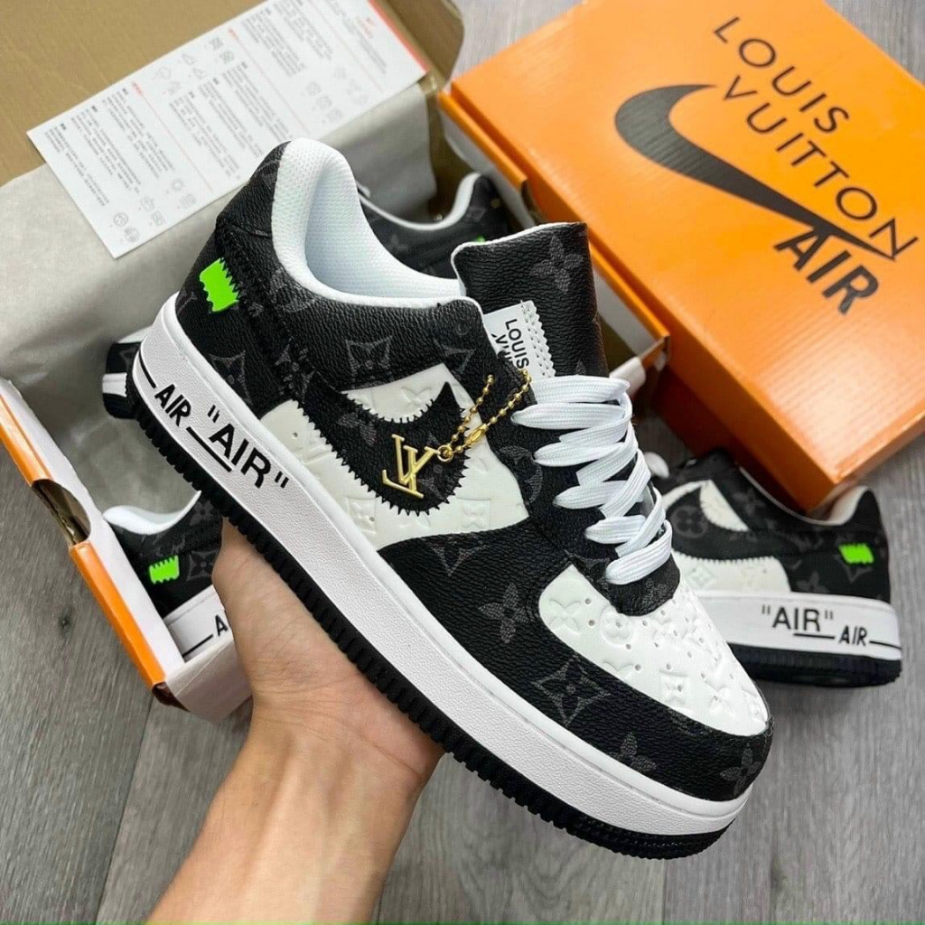 Giày Ni.ke_ giày LV Đen, Nâu, Trắng Hàng Cao Cấp,Giày AF1 Louis Vuitton Bản Brown Hàng Đẹp Full Box Bill mẫu hot 2023