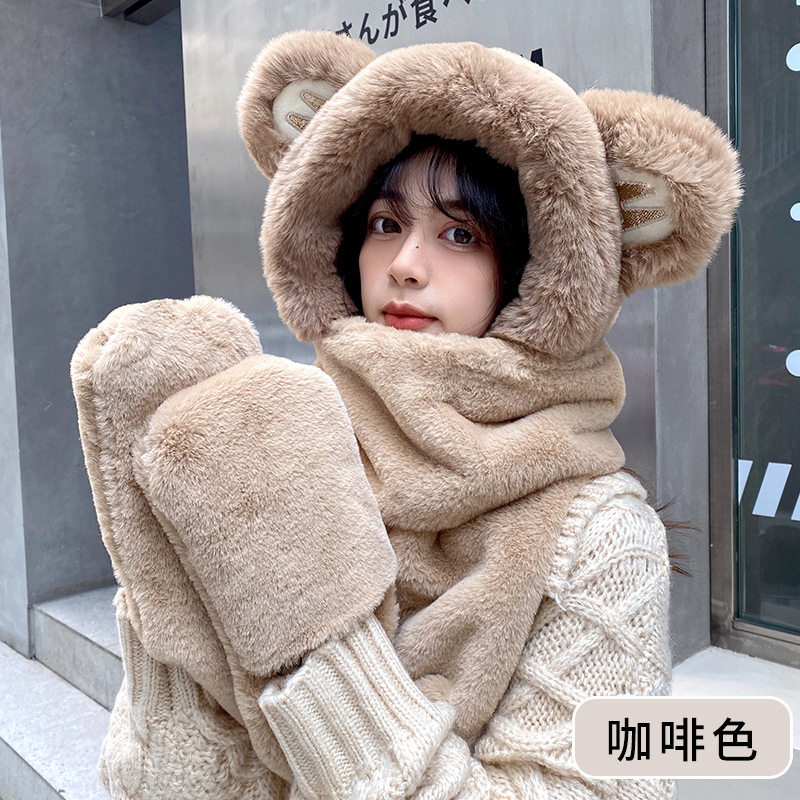 KHĂN BÔNG KÈM MŨTAI GẤU HÀNG QUẢNG CHÂU CHẤT LEN LÔNG MỊN CAO CẤP