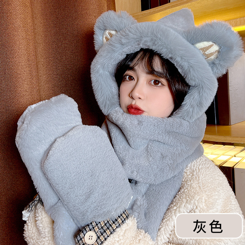 KHĂN BÔNG KÈM MŨTAI GẤU HÀNG QUẢNG CHÂU CHẤT LEN LÔNG MỊN CAO CẤP