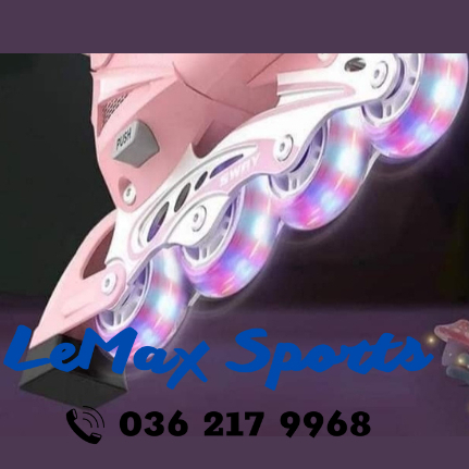 Giày Trượt Patin Trẻ Em, Tặng Bảo Vệ Chân Tay 6 Chi Tiết và Túi Đựng Giày.Giày Patin Cho Bé Phát Sáng, Bánh Bằng Cao Su