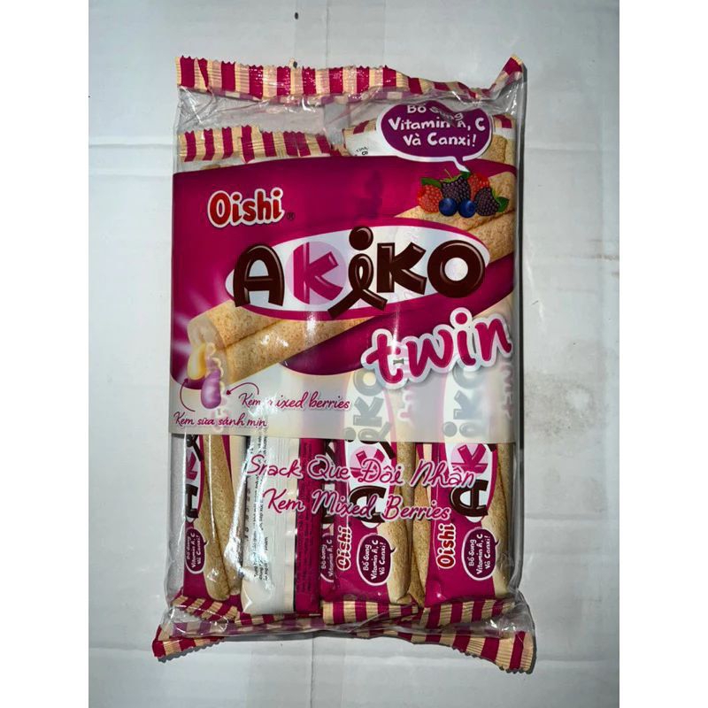 Bánh que Akiko Oishi - Bánh xốp que có nhân 20 que 140g TWIN 10 QUE 140G date mới cập nhật liên tục