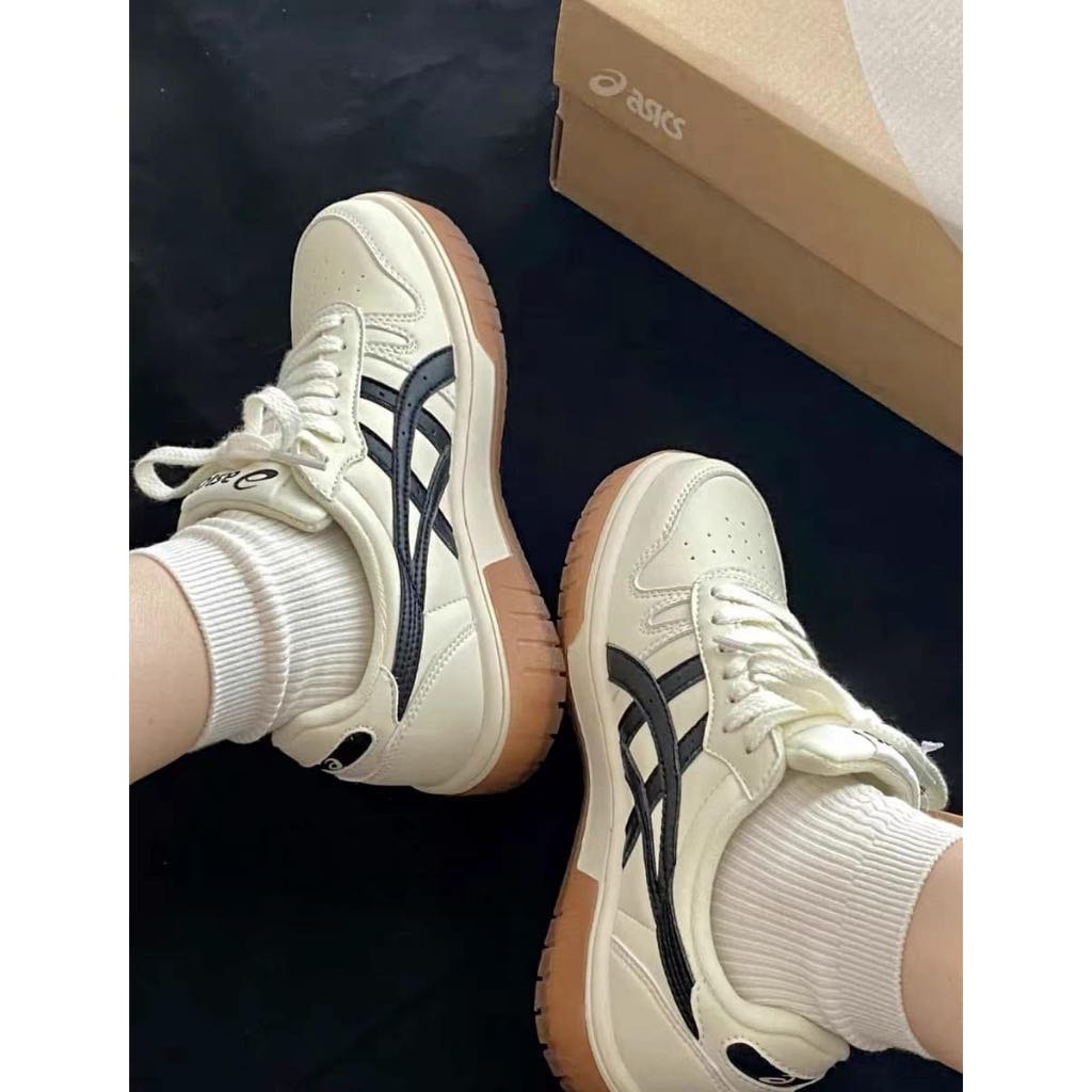 Giày Asics Court MZ kem đen đế nâu, giày asic  sneaker Vintage Korean nam nữ mới nhất Hot Hit full Box Bill