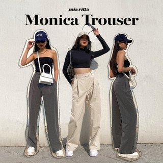 Quần ống rộng suông cạp cao Monica Trouser Mia Ritta Q388 quần suông dáng dài rộng