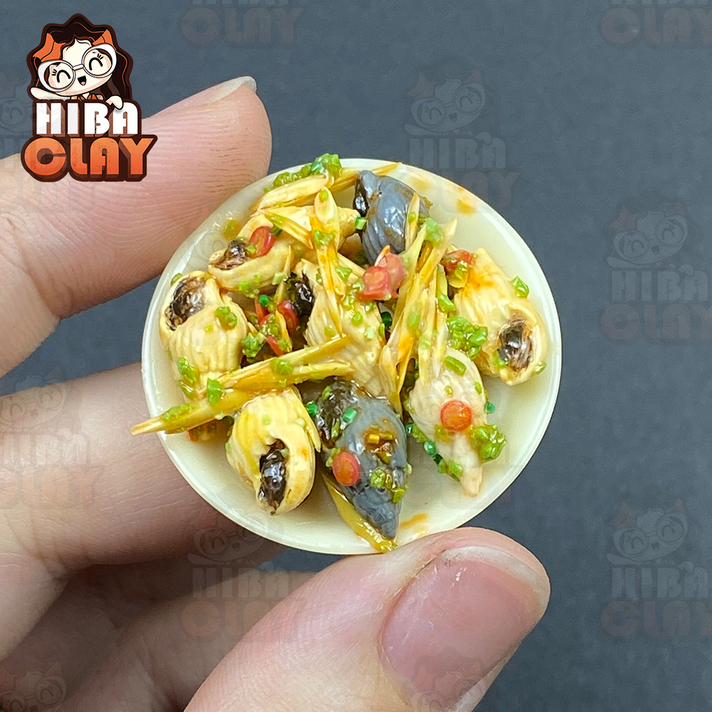 Mô hình đĩa ốc, Mini Food, đồ ăn tí hon , đồ ăn mini mô hình cho búp bê DIY