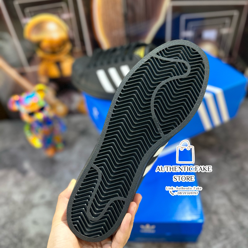 Giày Thể Thao Sò Đen Full Tem Vàng Sọc Trắng, Giày Adidass Superstarr Black And White Gold Standard Retro Hot 2023