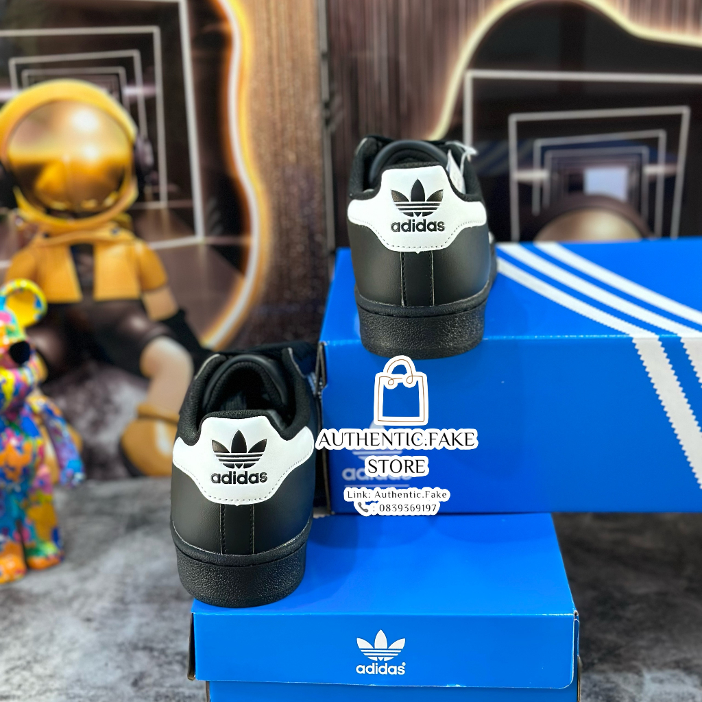 Giày Thể Thao Sò Đen Full Tem Vàng Sọc Trắng, Giày Adidass Superstarr Black And White Gold Standard Retro Hot 2023