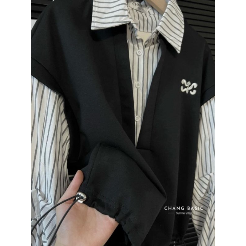 Áo pha sơmi dây rút eo hàng QCL1