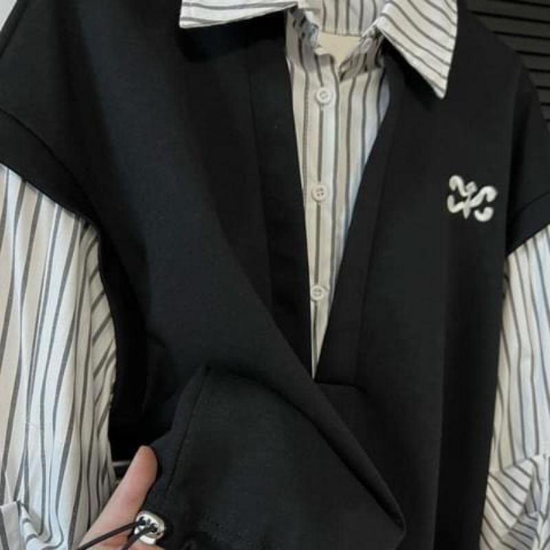 Áo pha sơmi dây rút eo hàng QCL1